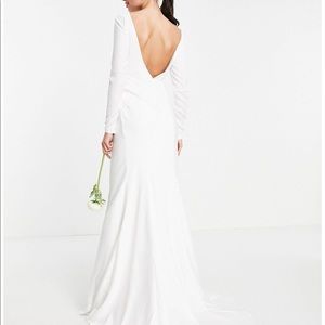 ASOS EDITION Camila Satin Long Sleeve Bridal Dress